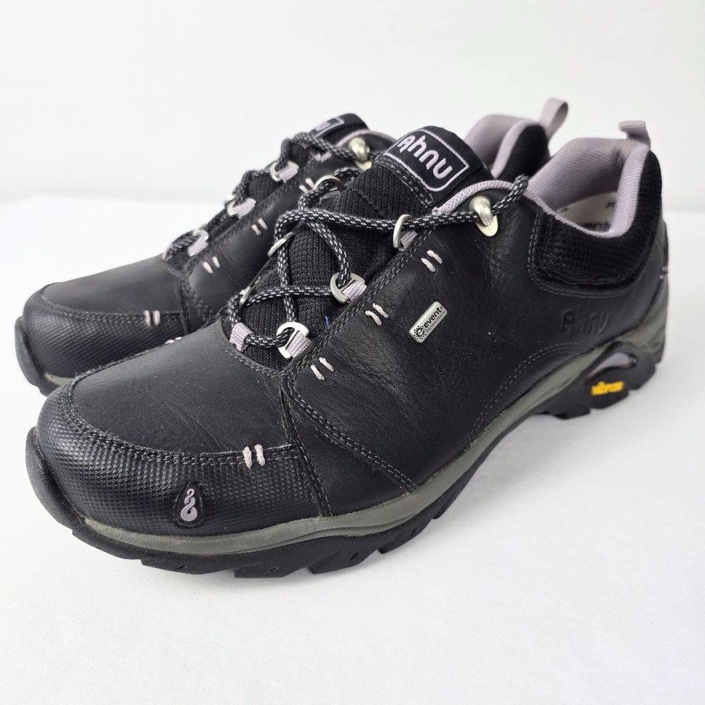 AHNU Montara ll Waterproof Leather Hiking Shoes Black Womens Size 10